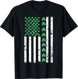 Men's T Shirts American Flag St Patricks Day Shirt Vintage Irish Lucky T-Shirt