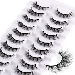 10 Pairs Natural False Eyelashes Short Curl Lash Extensions Soft Comfortable Cruelty Free Faux 3d Mink Lashes Makeup