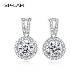 Ear Cuff Drop Earrings 925 Silver Women Luxury Real GRA I Ct Bridal Wedding Engagement Earing Fine Jewelry 230306