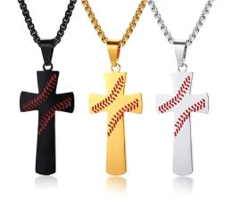 Party Necklace Men Baseball Cross Pendant Jewelry Explosion Pendant Hip Hop Jewelry Rap Style Pendant Creative Gifts