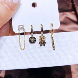 Hoop Earrings MIGGA 4pcs CZ Stone Lion Star Pendant Set For Women Gold Colour Plated Jewellery