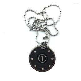 Pendant Necklaces Fashion Design Number Necklaces-Lava Stone Quantum Scalar Energy Necklace For Women Men