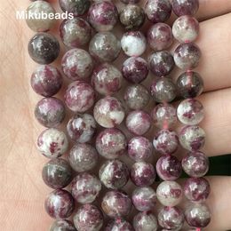 Beaded Necklaces Natural A Dark Pink Tourmaline 6mm 8mm Smooth Round Loose Beads For Jewellery Making DIY Bracelets Necklace Free shippin 230306