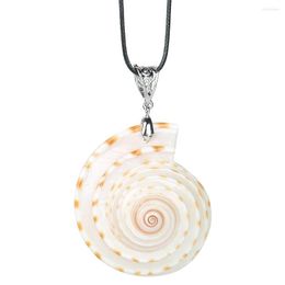 Pendant Necklaces Genuine Trochidae Snails Conch Shell Necklace White Mother Of Pearl Woman Party Sweater Chain Lucky Mascot Jewelry Gifts