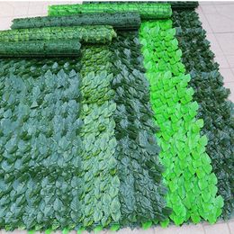 Decorative Flowers 3M Simulation Plant Artificial Green Radish Leaf Fence Privacy Yard Wall Living Room Background Decation