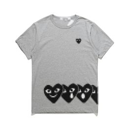 Designer TEE Men's T-Shirts Com Des Garcons Play Black Hearts Men T-Shirt Damage Grey XL Brand Women tee