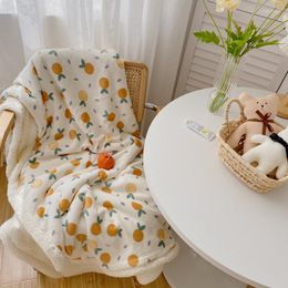 Blankets Milk-like Touch Autumn And Winter Printing Lambswool Multi-Functional Blanket Thickening Warm