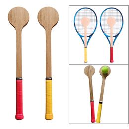 Tennis Rackets Tennis Sweet Spot Racket Wooden Tennis Spoon Swing Training Racket Accuracy Practise Racket Batting Hitting Equipment Gear 230307