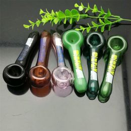 Hookahs new Europe and Americaglass pipe bubbler smoking pipe water Glass bong Colour letter logo glass pipe