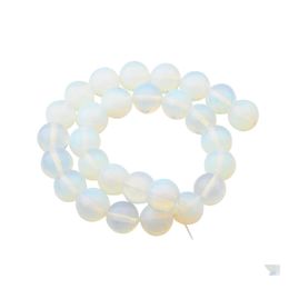 Crystal Natural Opalite 14Mm Round Beads For Diy Making Charm Jewellery Necklace Bracelet Loose 28Pcs Stone Wholesales Drop Delivery Dhgyf