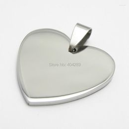 Pendant Necklaces High Polished Heart Shape Army Dog Tags Stainless Steel Pet Necklace Free Chain