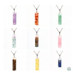 Pendant Necklaces Handmade Quartz Column Necklace For Women Men Crystal Point Pendants Jewellery Drop Delivery Dhwv1