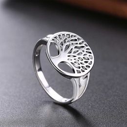 Band Rings 2020 Orginal % 925 Sterling Silver Rings Tree of Life Classic Accessories anel Bague anillos For Women New Mothers Day Gifts AA230306