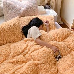 Bedding Sets Winter Plush Warm Set Keep Puff Velvet Duvet Cover Soft Fleece Fabric Bedsheet Pillowcases Thicken Bed