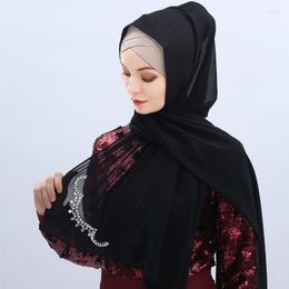 Ethnic Clothing Solid Diamonds Colour Hijabs Muslim Islamic Scarf Scarves For Woman Long Moslima Prayer Turbante Jilbab Hijab Femme Musulman