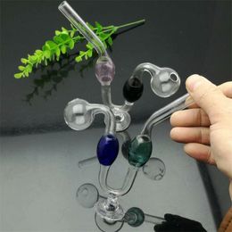 Hookahs new Europe and Americaglass pipe bubbler smoking pipe water Glass bong Colour double bubble base snake pot