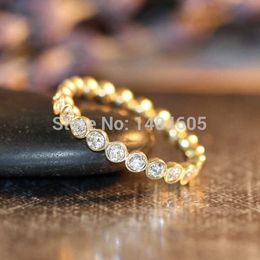 Cluster Rings % 925 silver stamp 925 2015 high quality bezel setting brilliant cz eternity ring Full cz paved band yellow gold white gold G230228 G230307