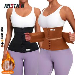 Women's Shapers MISTHIN Latex Waist Trainer Double Belt Corset For Women Adjustable Corset Belly Reducing Fajas Girdle Firm Shaper 230307