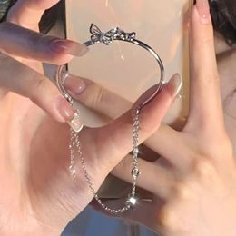 Bangle Luxury Shining Crystal Bracelet For Women Adjustable Butterfly Fashion Designer Jewelry Mothers Day Gift BraceletBangle