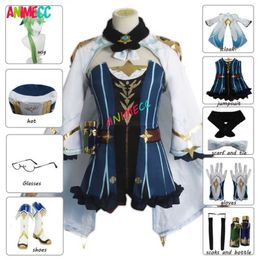 Anime Costumes Anime Genshin Impact Sucrose Cosplay Come Saccharose Wigs Shoes Suit Dress Uniform Halloween Party Outfit for Women Full Set Z0301