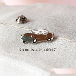 Pins Brooches 10Pcs Hard Enamel Brooch Vintage Car Cool Vehicle Lapel Pin Customised Metal Badge Denim Jacket Collar Pins Button Fo Dhqbf