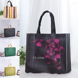 Storage Bags Simple Design Foldable Non-woven Fabric Shopping Bag Reusable Tote Pouch Women Travel Handbag Bathroom