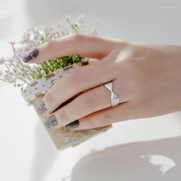 Cluster Rings Classic Simple Matte Opening Women's Geometry Jewellery 925 Sterling Silver X Shape Design Creative Ring