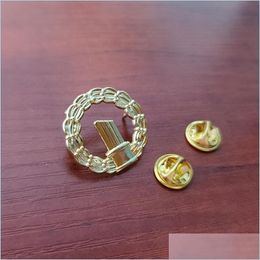 Pins Brooches 50Pcs Wholesale Masonic Widow Broken Column Lapel Pin Wreath Brooch Mason Metal Badge Masons Drop Delivery Jewelry Dhyaw