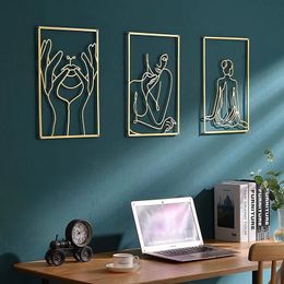 Wall Stickers Metal Decoration Creative Nordic Home Macrame Ledges Living Room Accessories Gift 230307