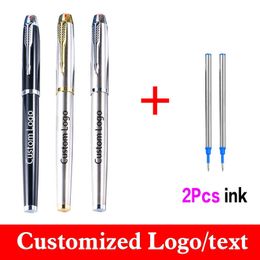 Gel Pens Metal Gel Pen 3pcsset Business Ballpoint Pen Get 2 Ink Arrow Pen Signature Pen Custom Lettering Name Stationery Wholesale J230306