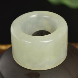 Cluster Rings Classic Natural Jade Ring Handmade Sculpture Simple Men Party Wedding Jewelry Gift For MenCluster