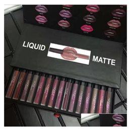 Lipstick 16 Colors /Set Matt Lip Gloss Beauty Liquid Make Up Waterproof Long Lasting Lipgloss Trophy Wife Vixen 1Set Drop Delivery H Dh1Y7