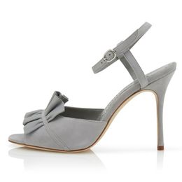 Fashion Pumps Women Sandals KHEDNI 105 mm Grey Dark Green Suede Open Toes Pump Italian Summer Popular Clare Sling Designer Sexy Evening Dress Sandal High Heels EU 35-43