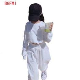 Clothing Sets Kids Girls Hip Hop Clothes Outfits Fall Set Toddler Girl Short Sleeve T Shirts Wide Leg Pants 6 8 10 12Years 230307