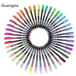 Gel Pens 48 ColorSet Glitter Sketch Drawing Colour Pen Markers Set Refill Rollerball Pastel Neon Marker Office School Stationery 230306