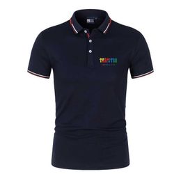 Men Clothing Lapel Neck Button Polo Shirt Letter-printed Sports Blouses New Male And Famale Breathable Short Sleeve