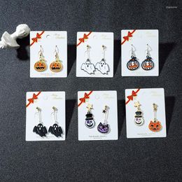 Stud Earrings Ghost Earring Women Halloween For Woman Fashion Tassel Ladies Jewellery Girls Gold Colour Party Trendy Metal Kolczyki