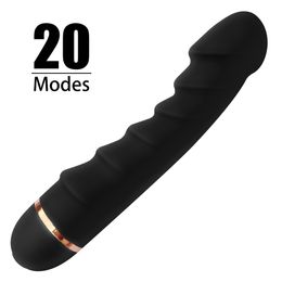 Vibrators 20 Modes Vibrator Soft Silicone Dildo Realistic Penis Strong Motor Gspot Clitoral Stimulator Female Masturbator Adult Sex Toys 230307