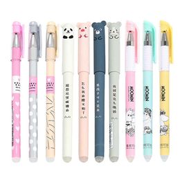 Gel Pens 25pcslot Cartoon Bear Gel Pen Magic Erasable Pen Refills Rod 05mm Black Blue Ink for Office School Writing Supplies Stationery J230306