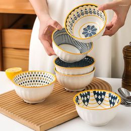 Bowls Bohemian Ceramic Bowl Japan 4.5-inch Rice Porcelain Tableware Home Fruit Dessert Baking Cup Kitchen Supplies Drop