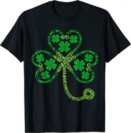 Men's T Shirts Shamrock Stethoscope St Patricks Day Lucky T-Shirt