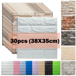 Wall Stickers 3D Self Adhesive Foam Waterproof Panels Home Decor Living Room Kids House Decoration Bathroom Brick Sticker 230307