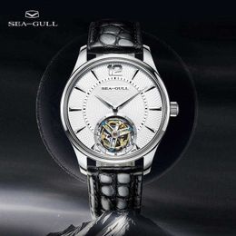 Designer Watches Manual Tourbillon Mechanical Watch Seagull Alligator Leather Strap Two-pin Men's Fashion Business Wristwatches