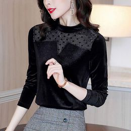 Women's Blouses Elegant Solid Color Button Spliced Bright Silk Gauze Blouse Women Clothing 2023 Spring Oversized Casual Pullovers Chic Shirt