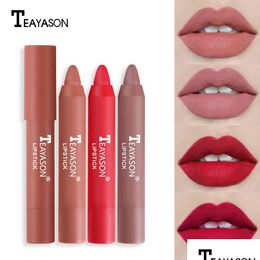 Lipstick 12 Colours Makeup Matte Waterproof Long Lasting Lip Stick Y Red Pink Veet Nude Lipsticks Woman Cosmetics Gloss Drop Delivery Dhken