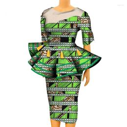 Ethnic Clothing 2 Pieces Set African Clothes For Women Outfits Plus Size Print Blouse With Tassels Skirts Bazin Riche WY7844