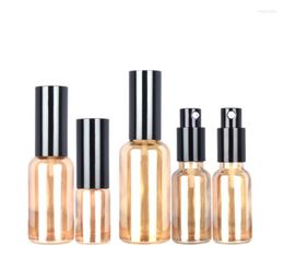 Storage Bottles 30ml 50ml Amber Glass Mist Spray Bottle Water Emulsion Pump Empty Supplement Portable