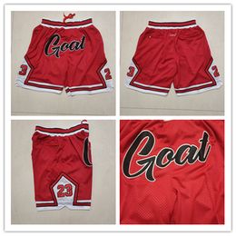 Basketball Shorts 23 Goat Red Running Sports Clothes With Zipper Pockets Size S-XXL Mix Match Order High Quality Stitched