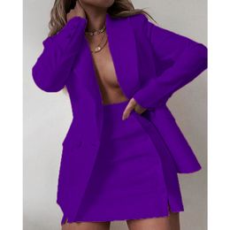 Two Piece Dres 2 Set Fashion Streetwear Long Sleeve Blazer Jacket Sets Coat Shorts Slim Suit Elegant Office Lady 230307