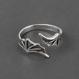 Band Rings Jianery Vintage Punk Wings Rings for Women Men Fashion Retro Antique Finger Ring Fashion Party Jewellery 2023 New AA230306